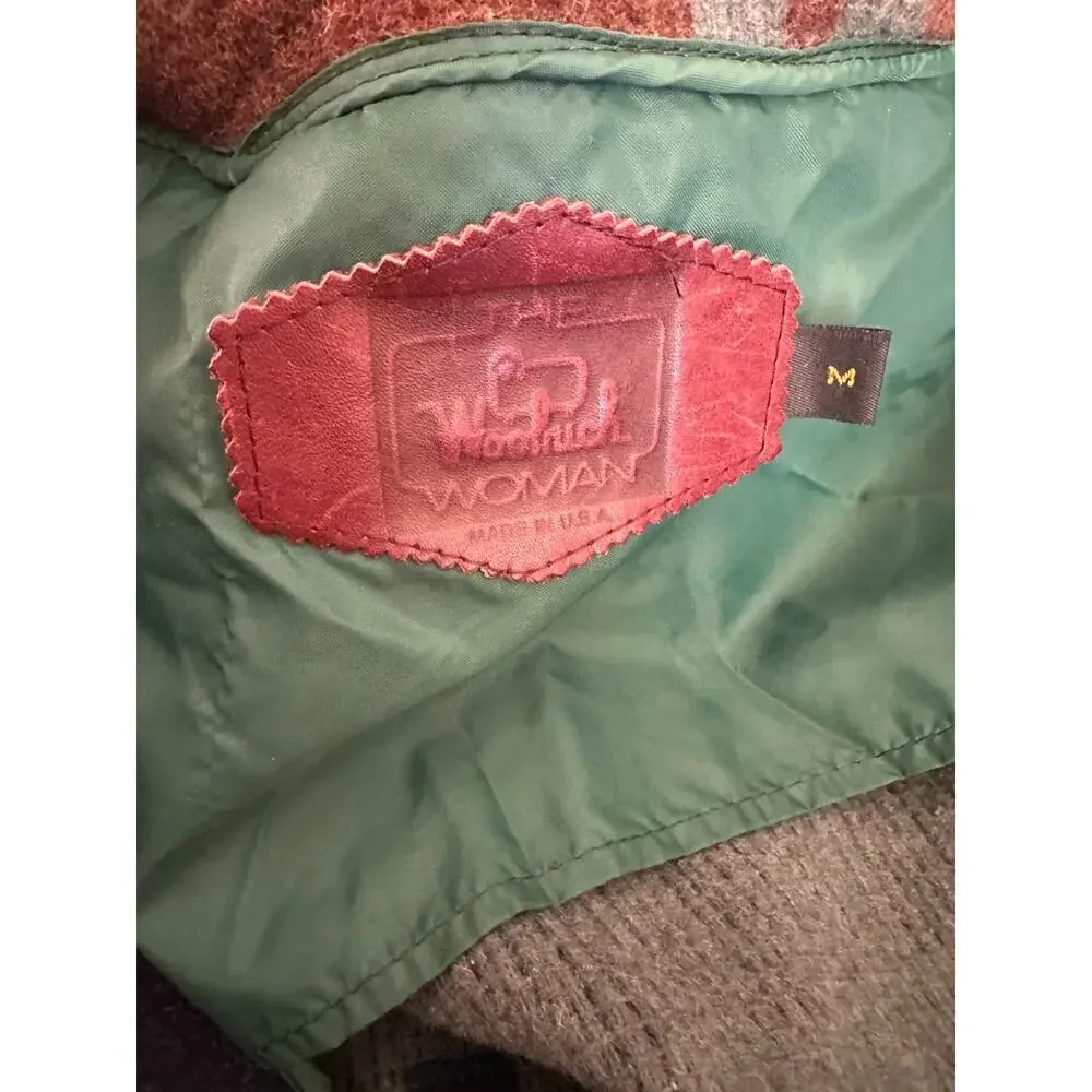 Vintage Woolrich Woman Southwestern Aztec Blanket Style Jacket Zip Hooded Medium - Picture 6 of 16